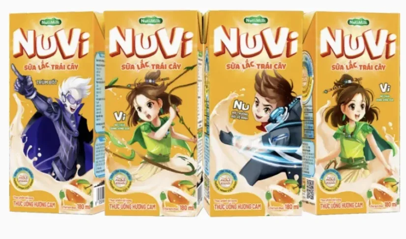 Sữa chua uong NUVI hương cam 180ml hỗ trợ tiêu hoá, sưu tầm thẻ đổi quà hấp dẫn cho bé