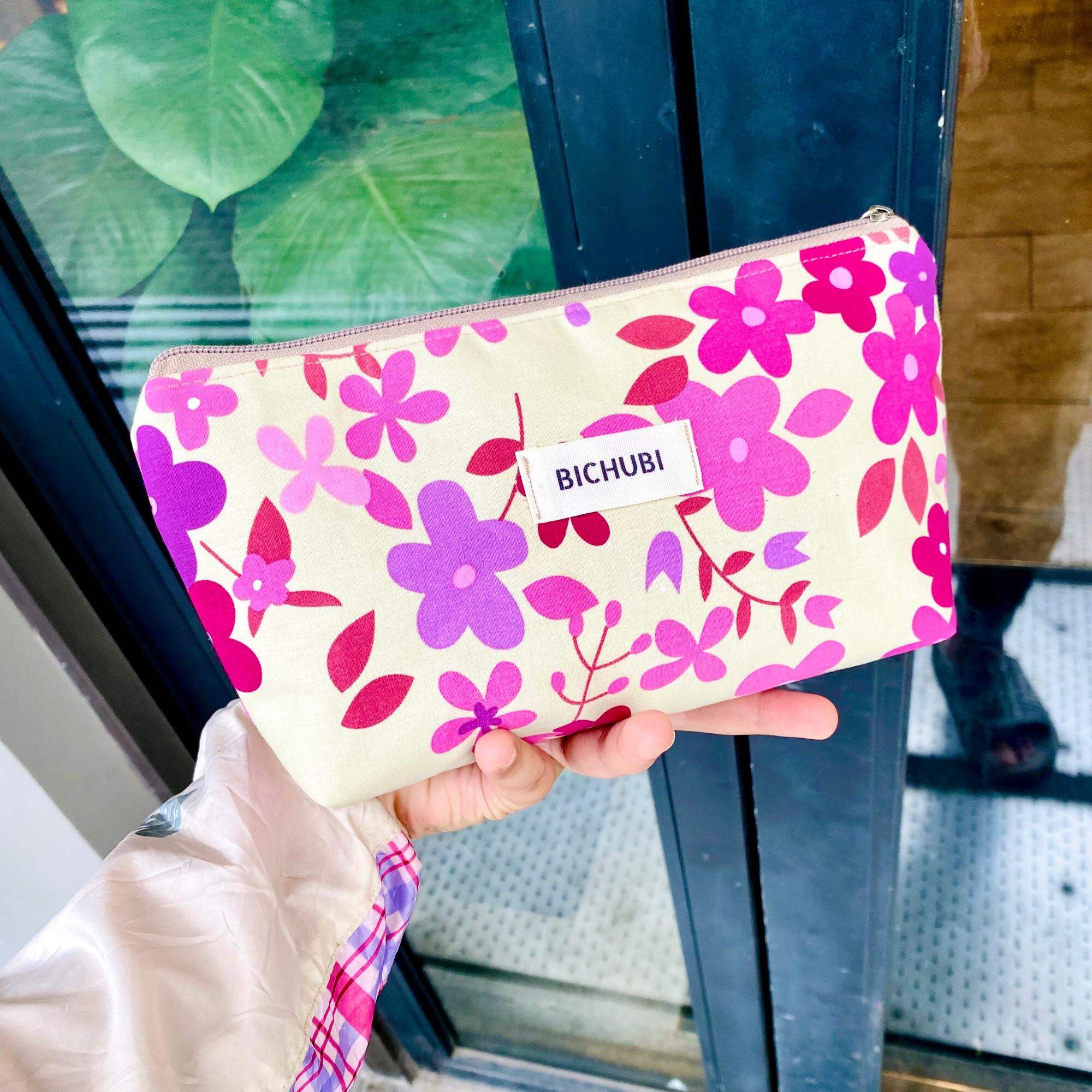 Túi đựng Mỹ phẩm bóp viết hoa vingtage handmade BICHUBI STUDIO sức chứa lớn