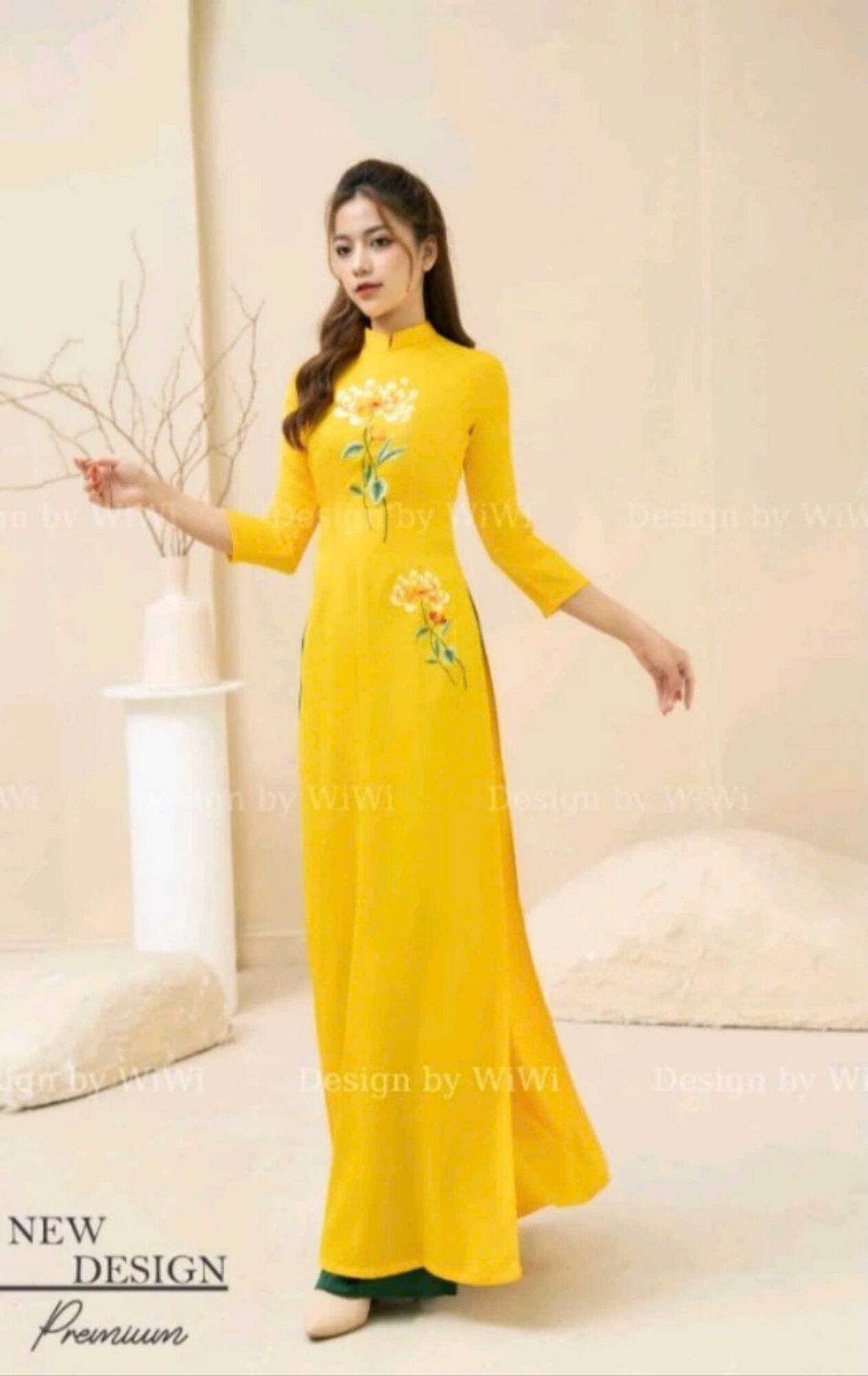 Áo dài lụa Tây Thi thêu hoa cao cấp đủ size