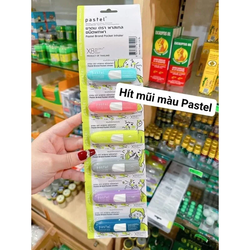 3 Ống hít thông mũi Pastel Thái Lan