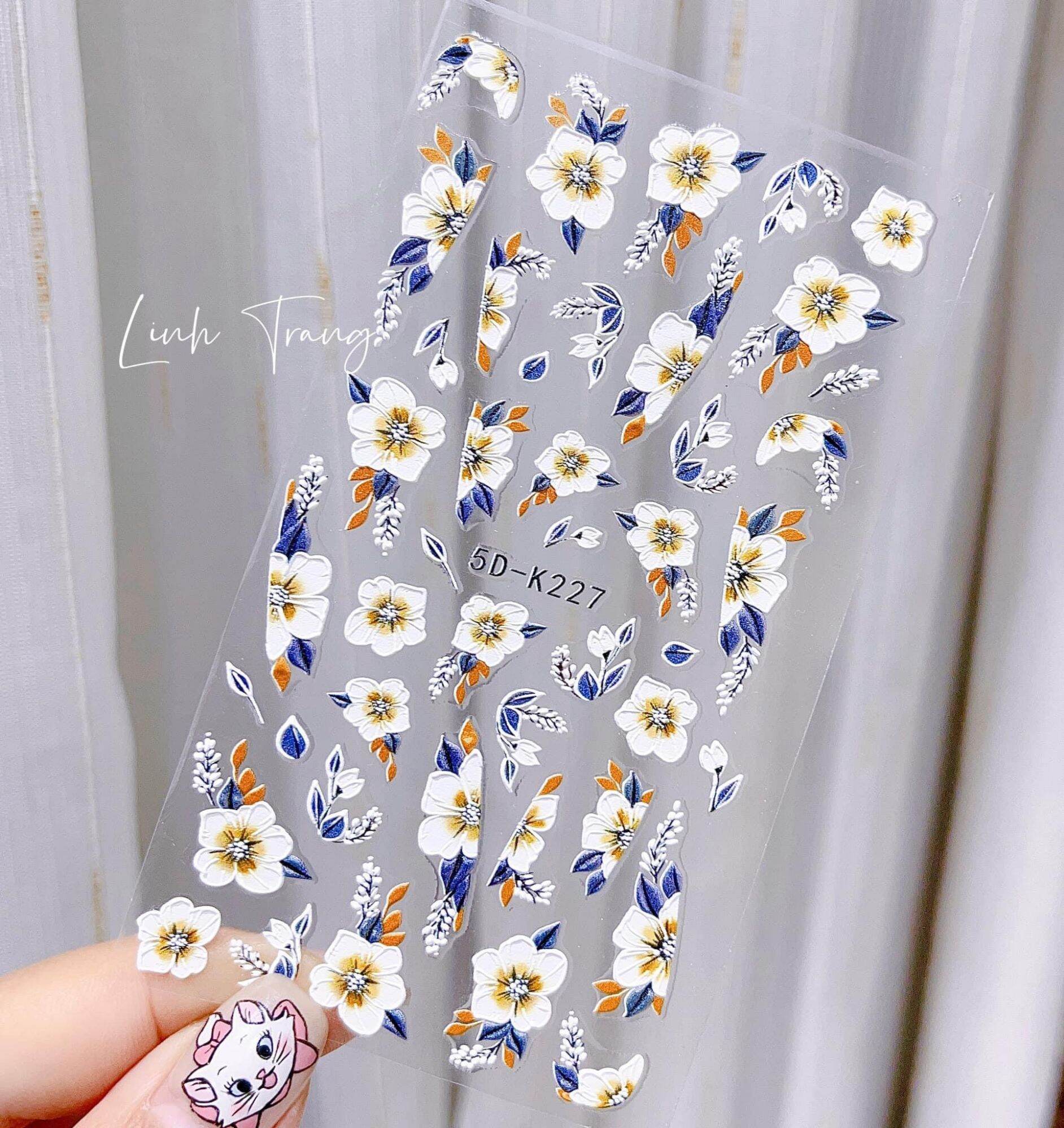 Sticker lụa Sticker 5D dán móng trang trí nail cao cấp