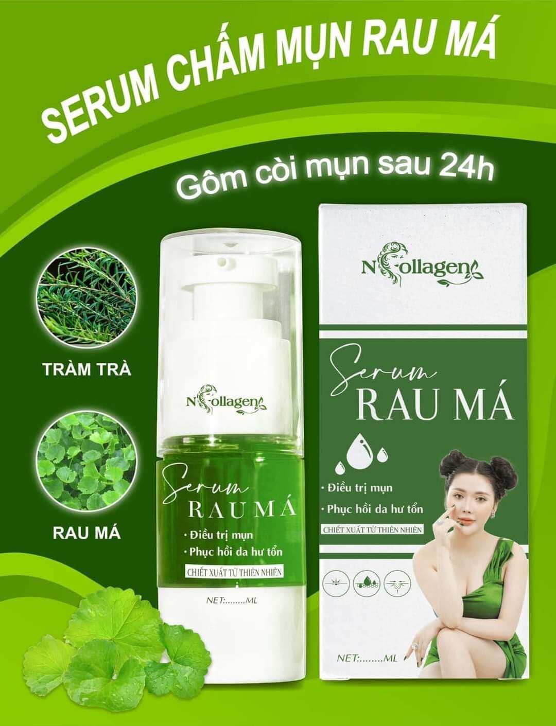 Serum chấm mụn rau má ncollagen