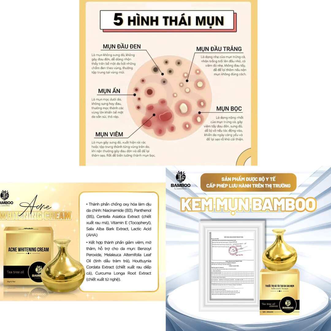 Sữa rửa mặt hoa gạo Bamboo, dành cho da mụn