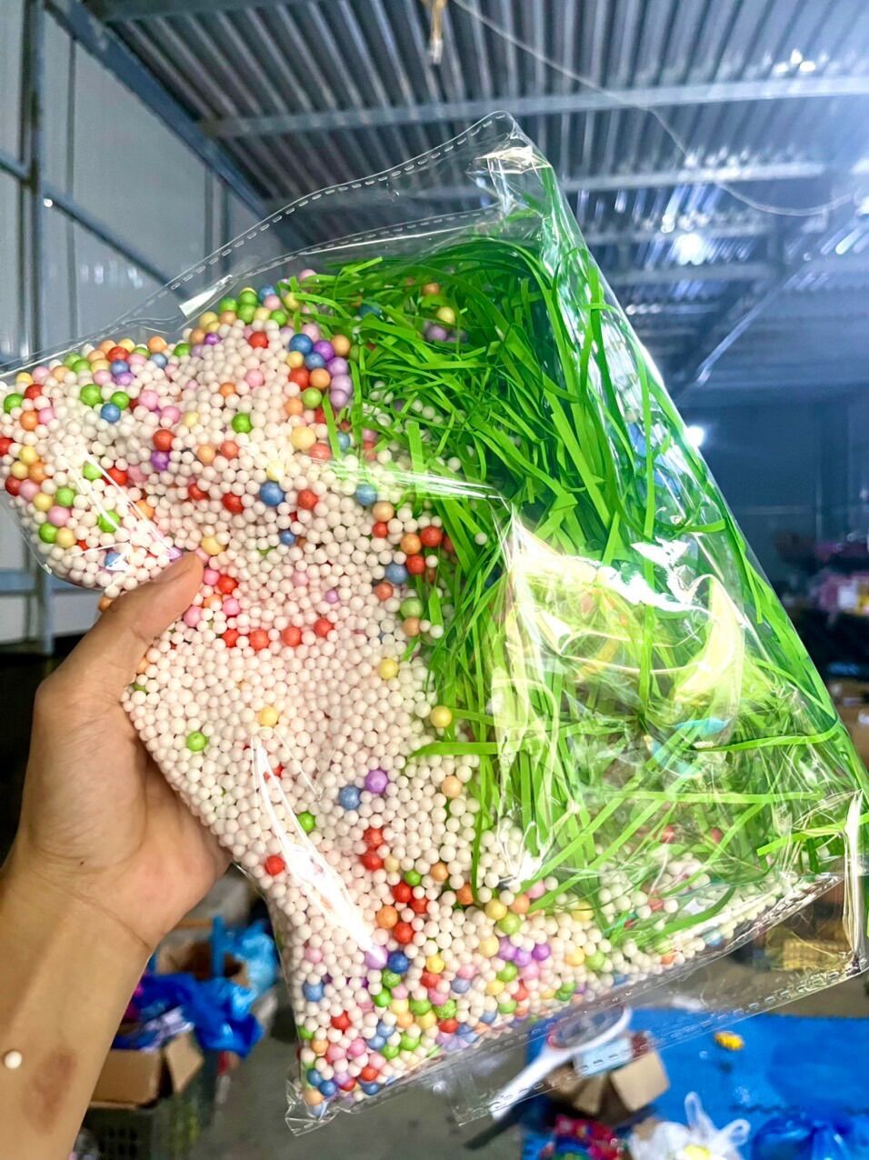 Túi rơm và xốp phụ kiện trang trí hộp quà tặng