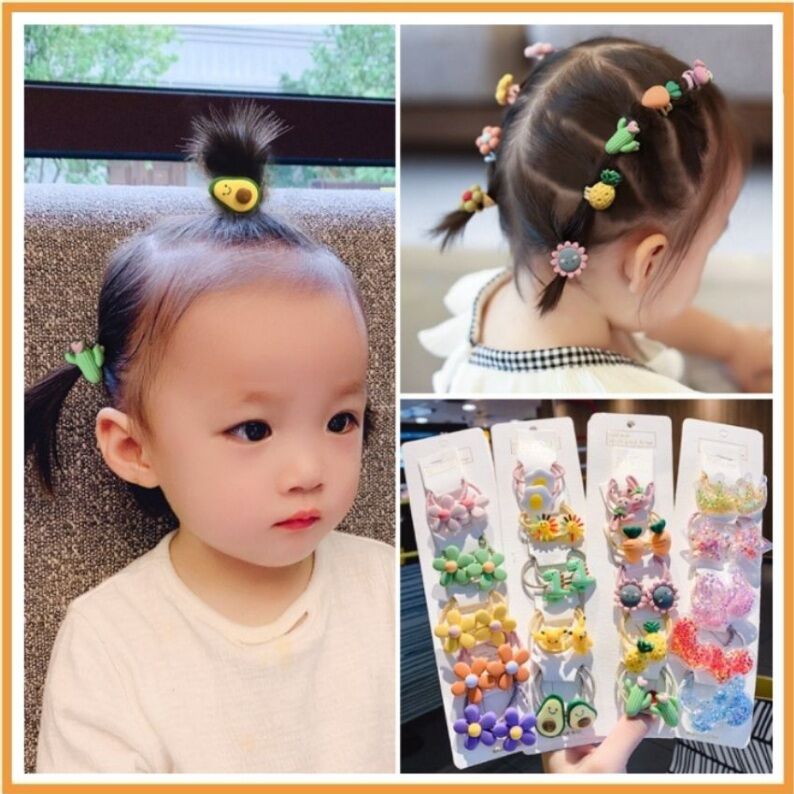 Set 10 dây cột tóc xinh xắn,đáng yêu đủ màu, đủ kiểu cho bé cưng -- SUBO SHOP