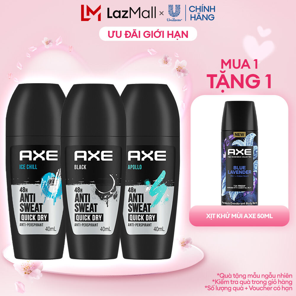 Lăn khử mùi Axe hương nước hoa 40ml hương bung tỏa như body mist toàn thân ngăn mùi 48 giờ