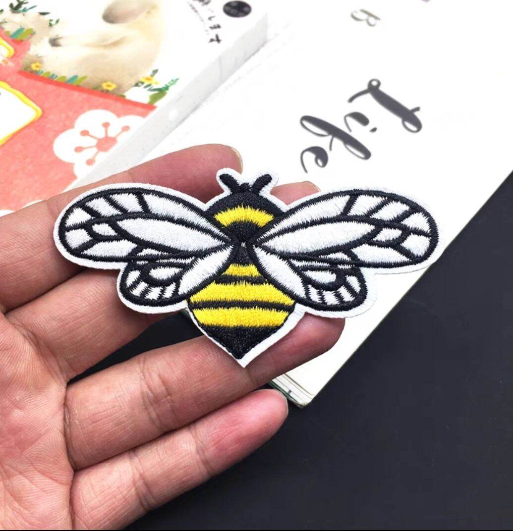 Sticker patch thêu ủi hình con ong cao cấp các loại