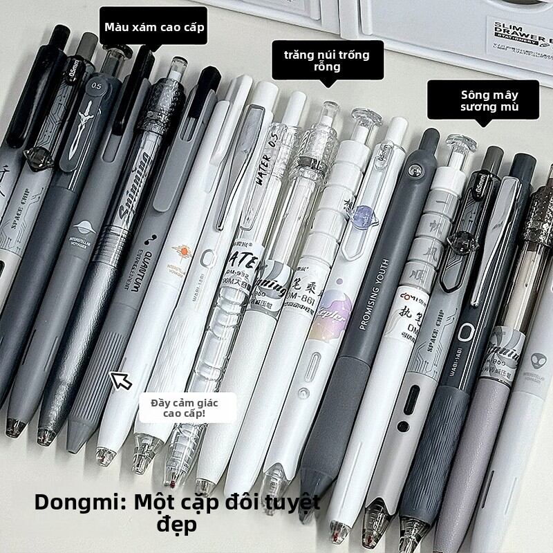 DONGMI | Bộ Bút Chuẩn Bị Thi ST Bút Bi Màu Đen Sợi Carbon