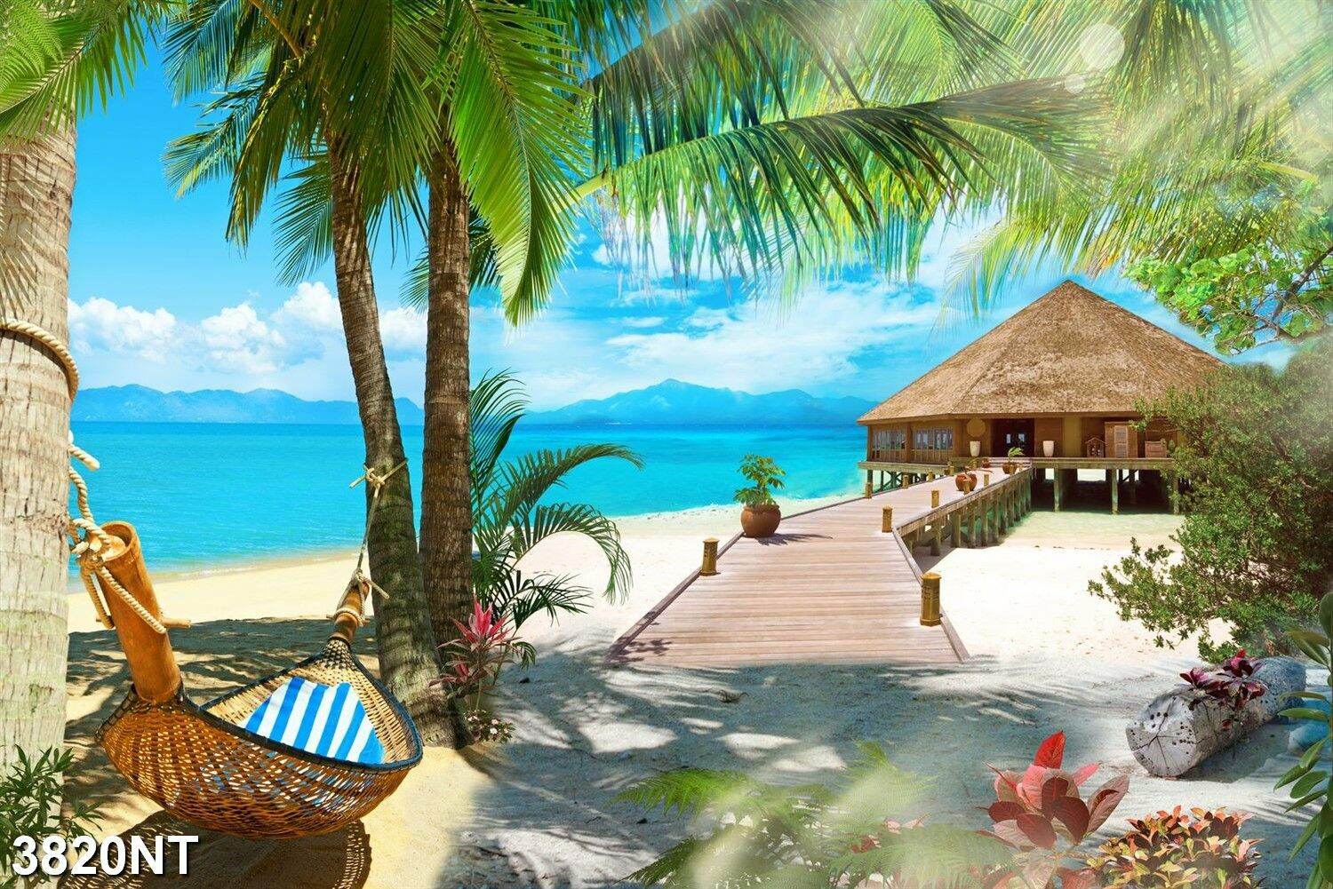 TRANH DÁN TƯỜNG 3D PHONG CẢNH VINTAGE THƠ MỘNG 3820NT - TRANH THIÊN NHIÊN NGHỆ THUẬT - PHÔNG NỀN LIVE STREAM