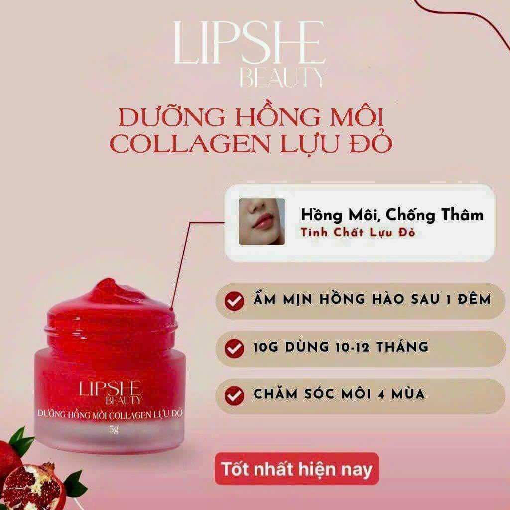 Dưỡng Hồng Môi Collagen Lựu Đỏ Lipshe