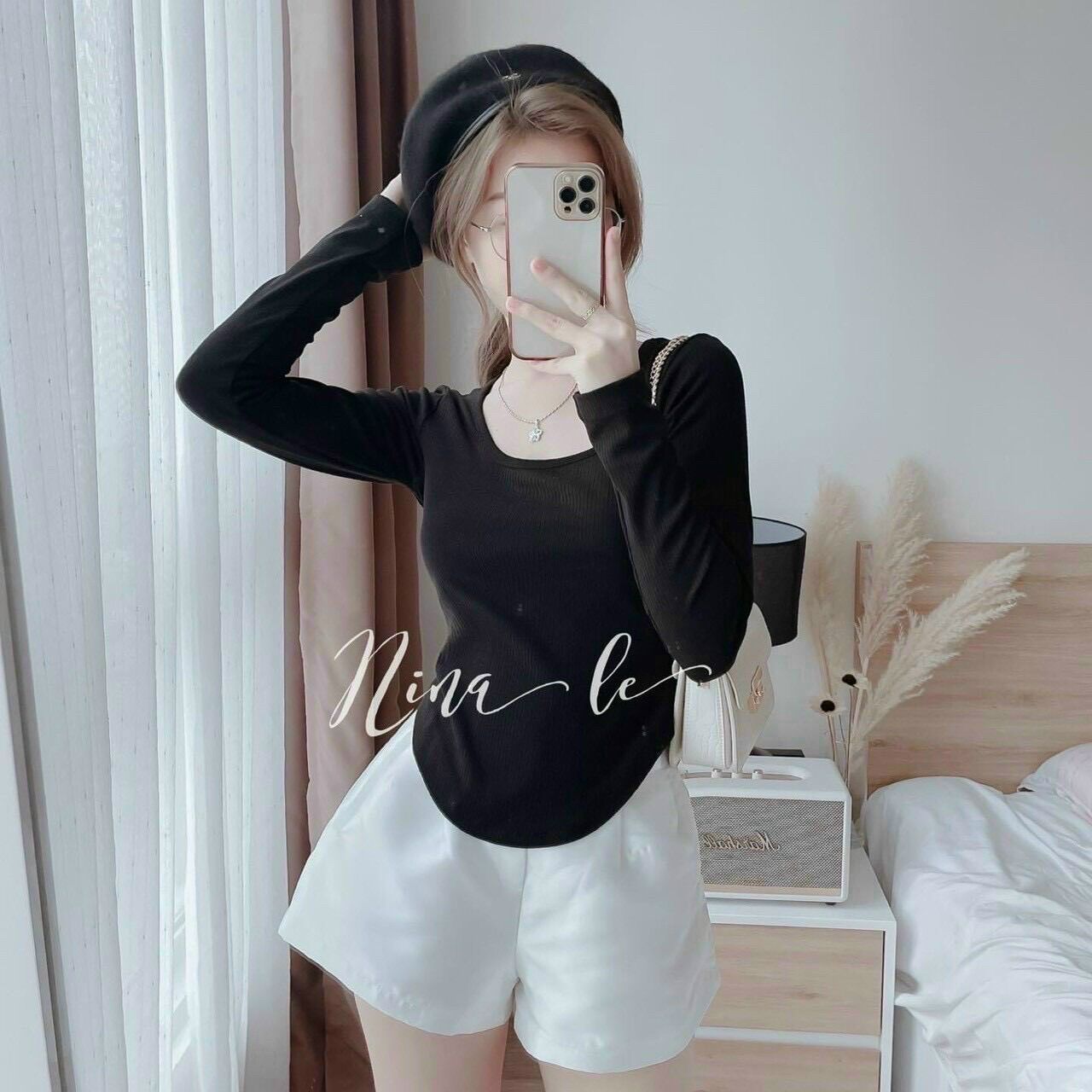 Áo vạt bầu tay dài gân