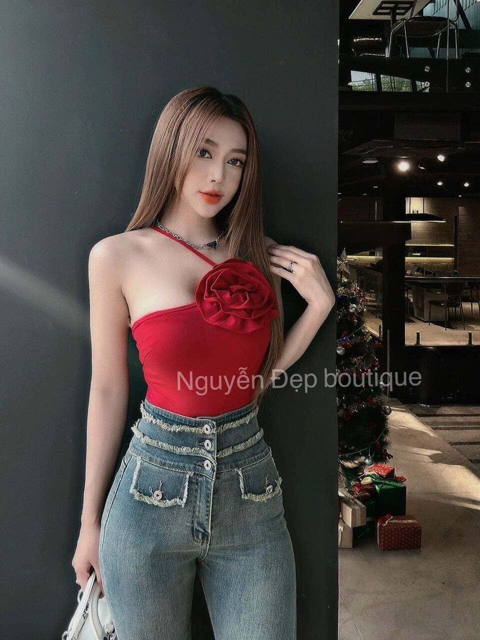 Áo cái nơ siêu to kiểu yếm mảnh UN