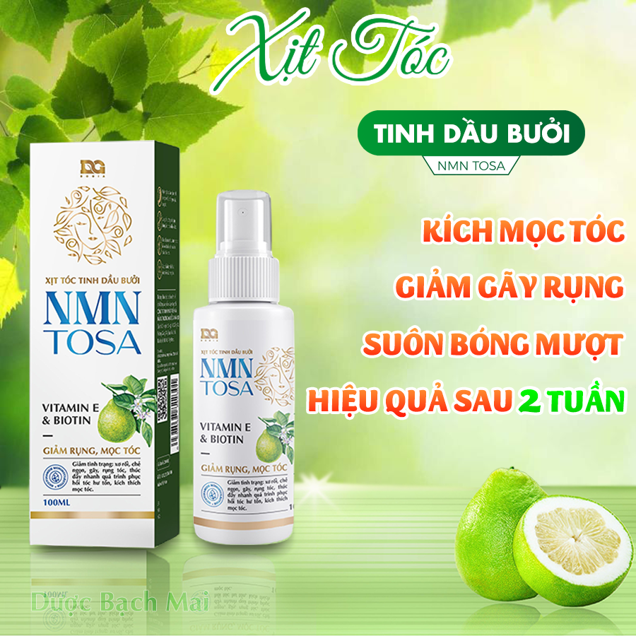 Xịt Mọc tóc tinh dầu bưởi TOSA Ngăn rụng tóc Dưỡng phục hồi hư tổn Chăm sóc mềm mượt có Biotin dạng chai sịt