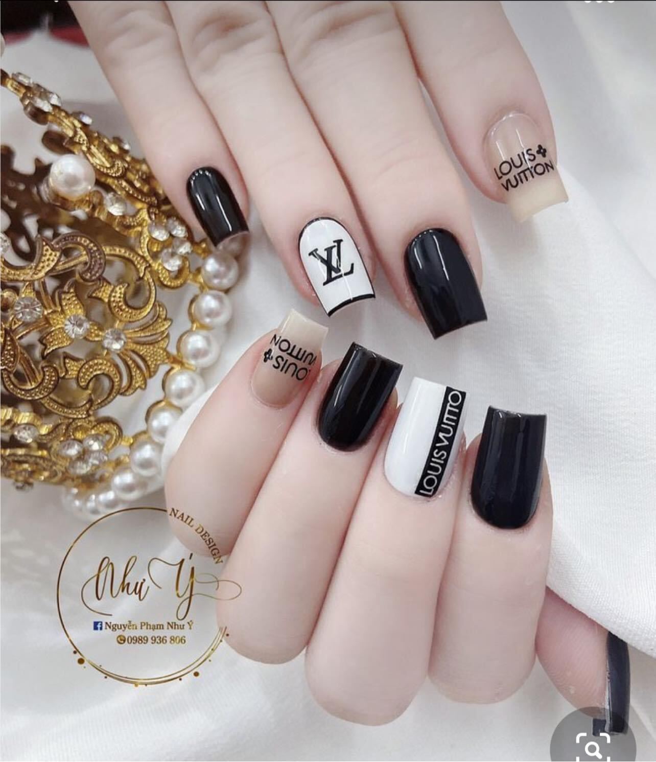 Nailbox Tín đồ đen trắng cho các nàng xinh