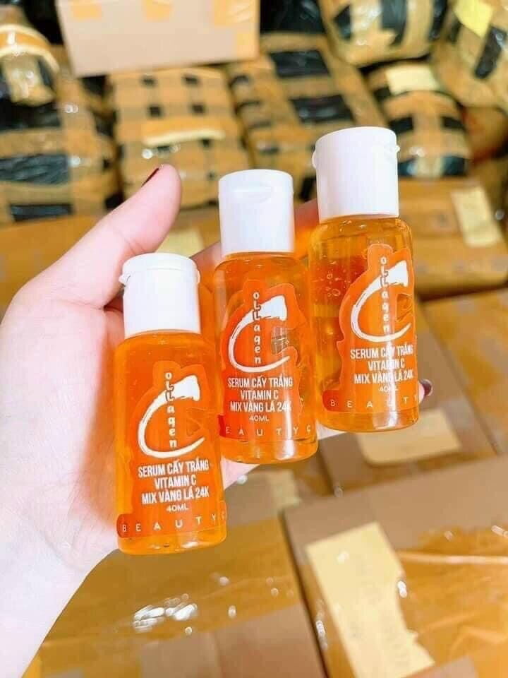 Serum vitamin c cấy trắng mix lá vàng 24k