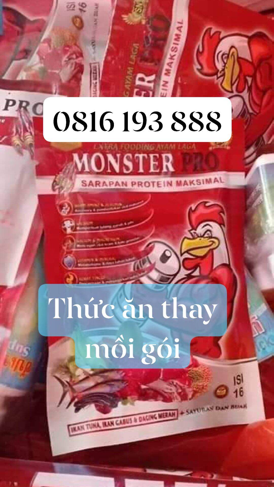 Thức ăn thay mồi dạng gọi cho gà