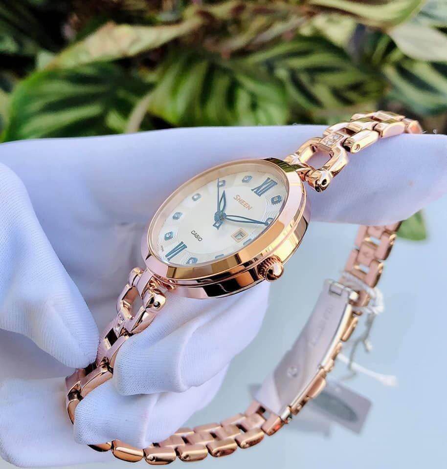 [HCM]Đồng hồ nữ Casio Sheen SHE-4055PG-7A xinh xắn