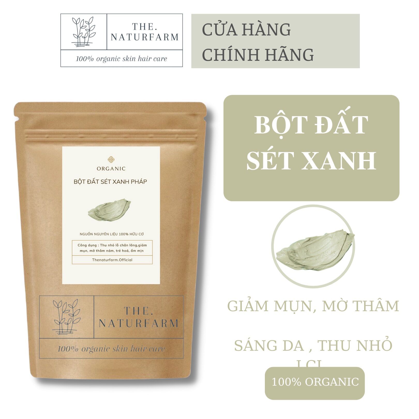 Bột đất sét xanh 100gr - Mặt nạ đất sét xanh pháp