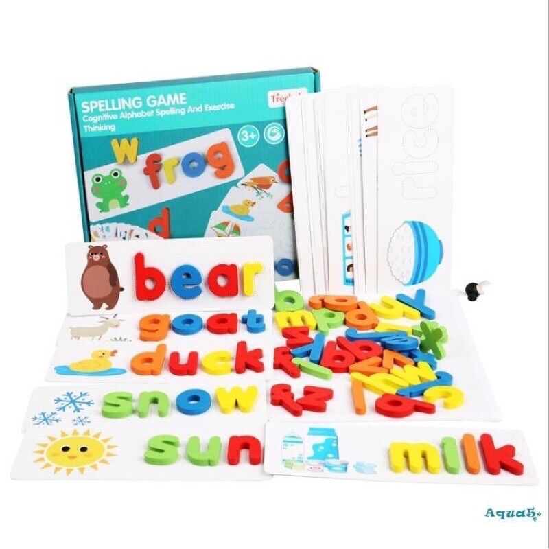 Spelling Game - bộ đánh vần Tiếng Anh, 52 thẻ học ghép chữ
