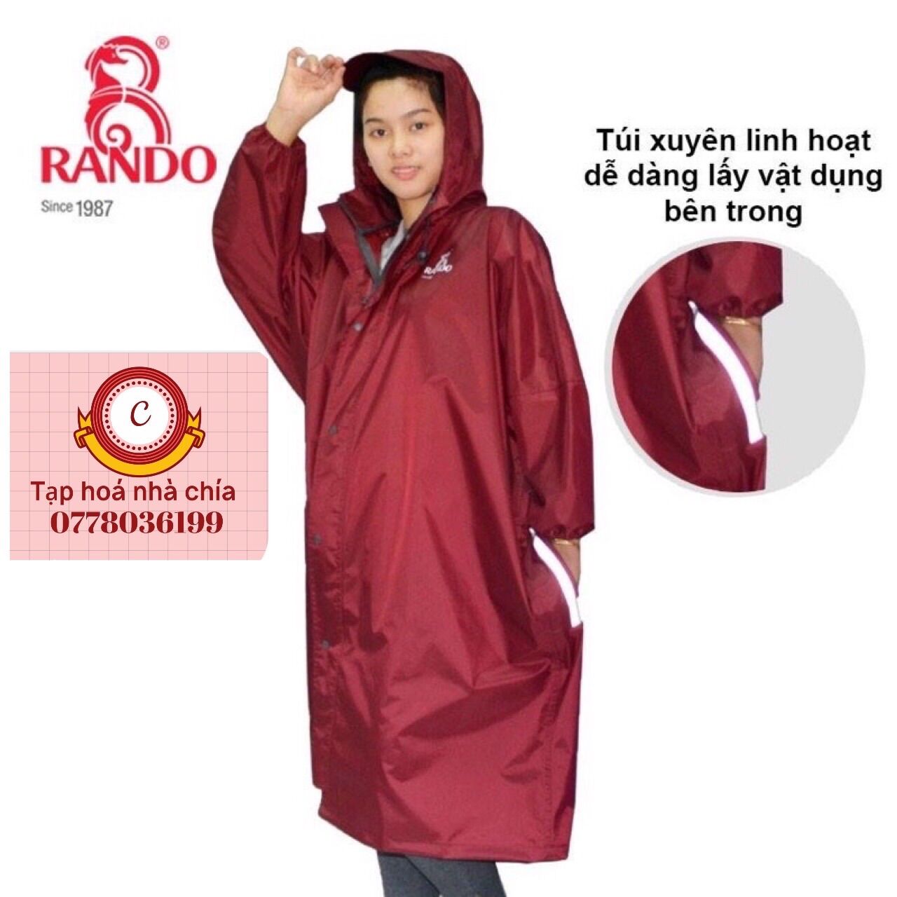 ÁO MƯA DÂY KÉO CAO CẤP RANDO ( sỉ ib)