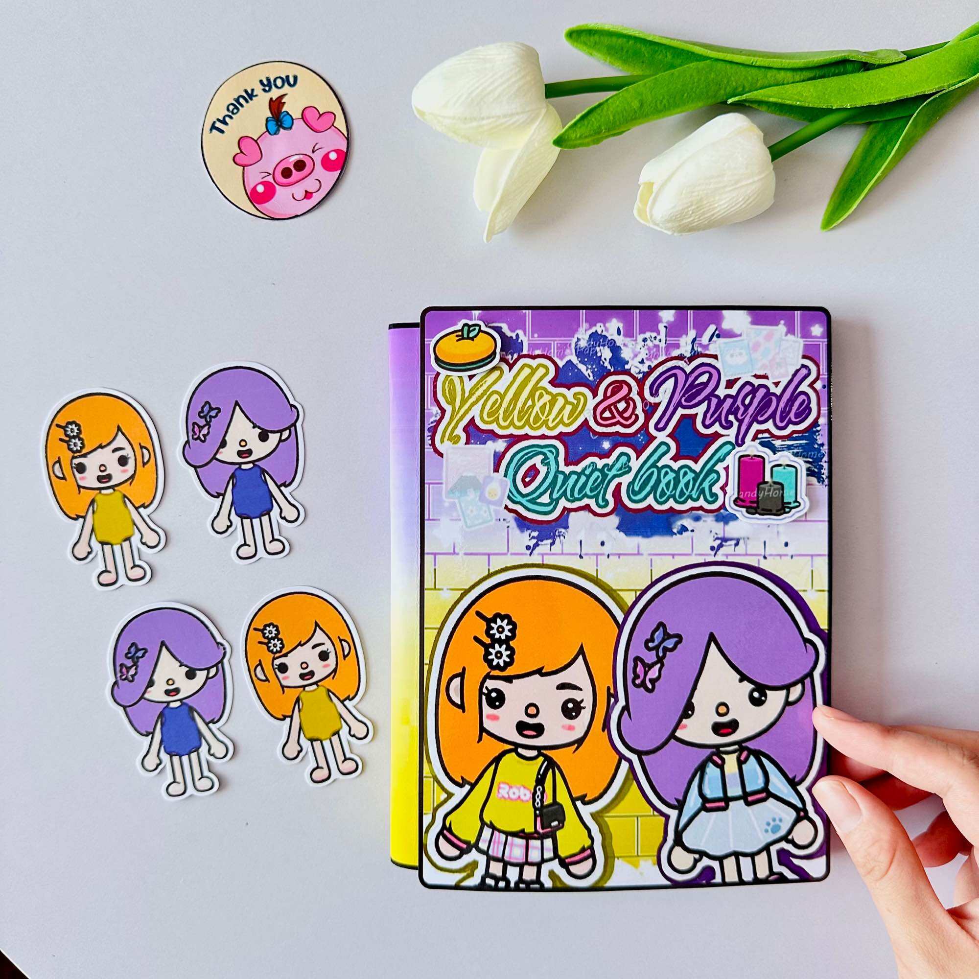 Ngôi nhà màu tím vàng của Tocaboca - Búp bê giấy