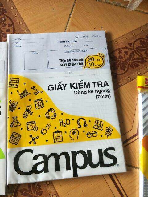 giấy kiểm tra kẻ ngang campus