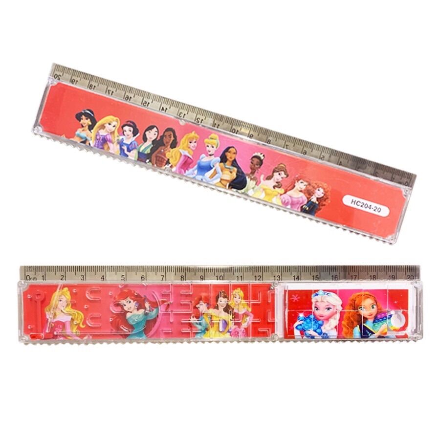 Thước kẻ kèm trò chơi xếp hình và bắn bi (dài 20cm)