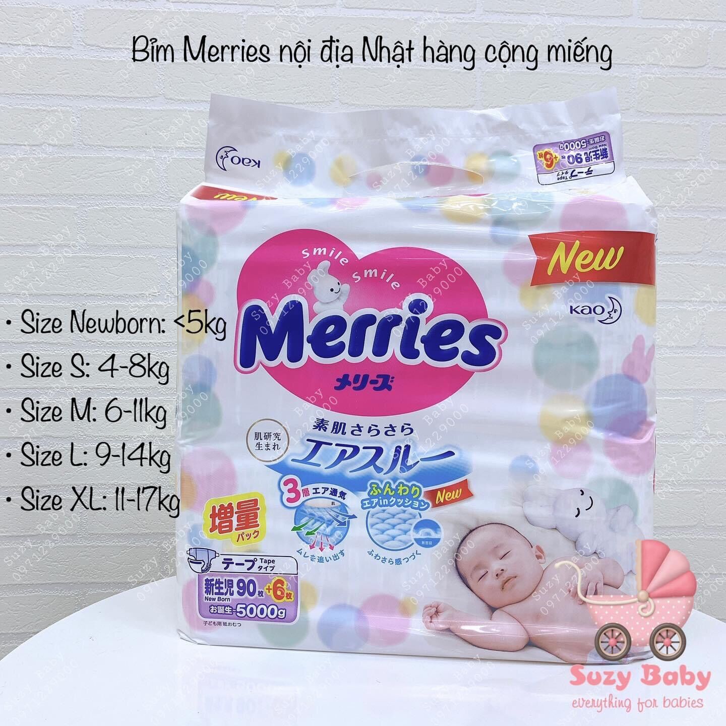 Bỉm merries nội địa nhật cộng miếng