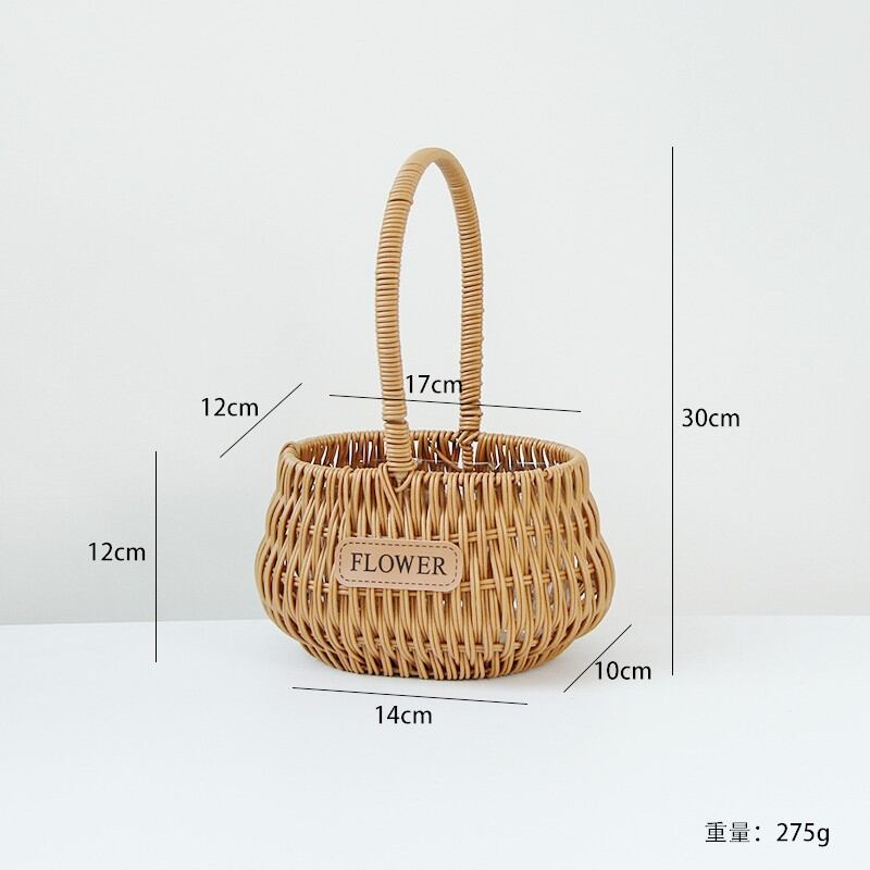 Giỏ xách đan giả mây sáng tạo giỏ hoa cắm hoa giỏ hoa cắm hoa ngày lễ cửa hàng hoa giỏ trữ đồ trang trí nội thất hoa quả đồng quê