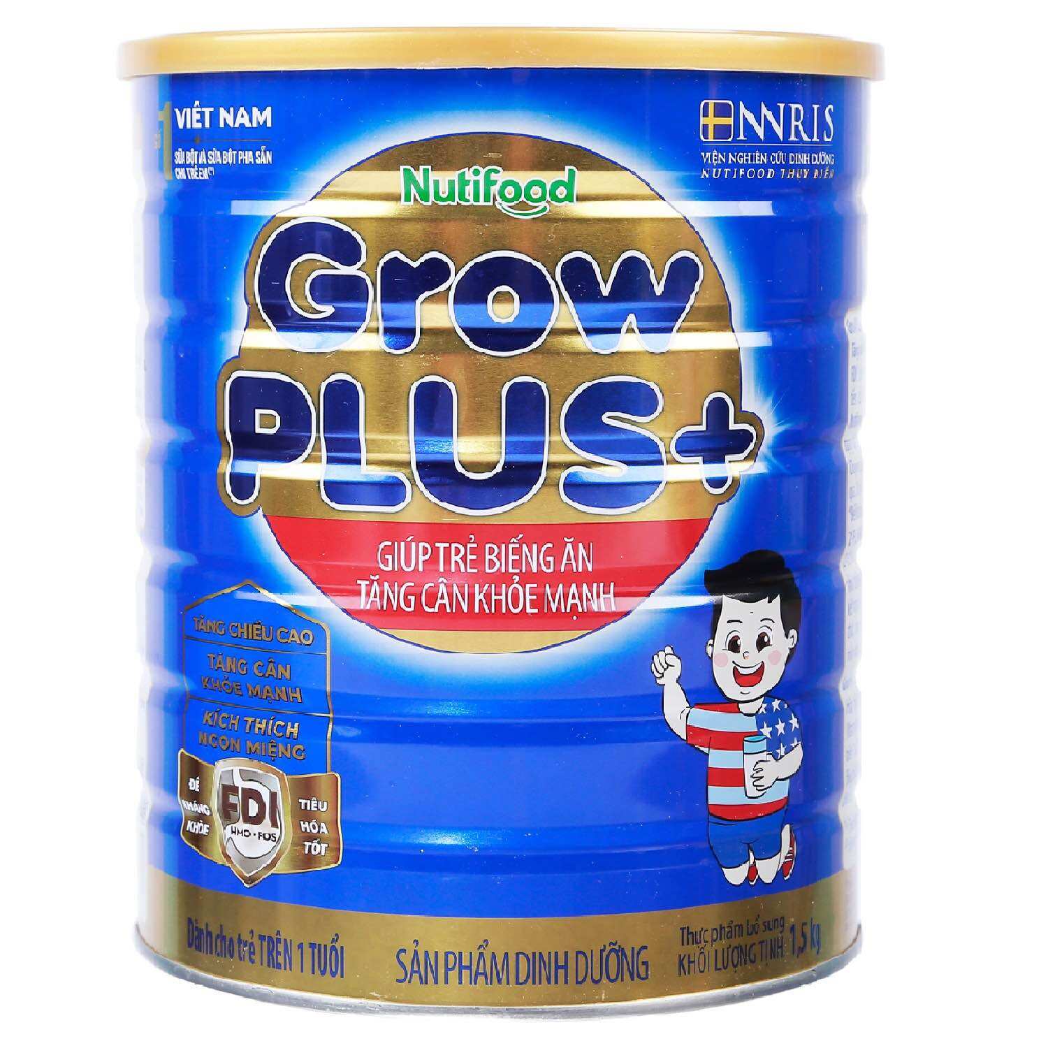 Sữa bột Growplus xanh tăng cân lon 1,5kg