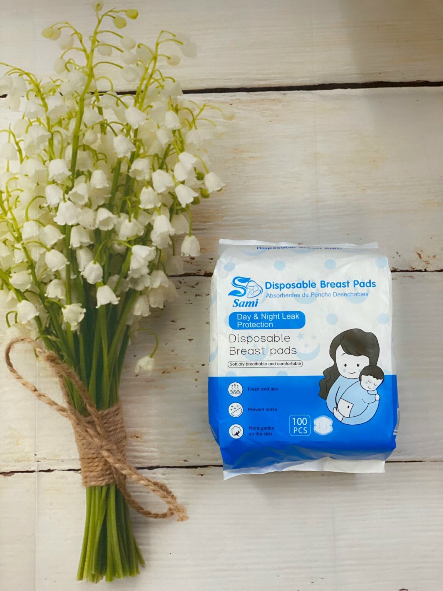 Miếng lót thấm sữa Sami - Gói 100 miếng tiện dụng