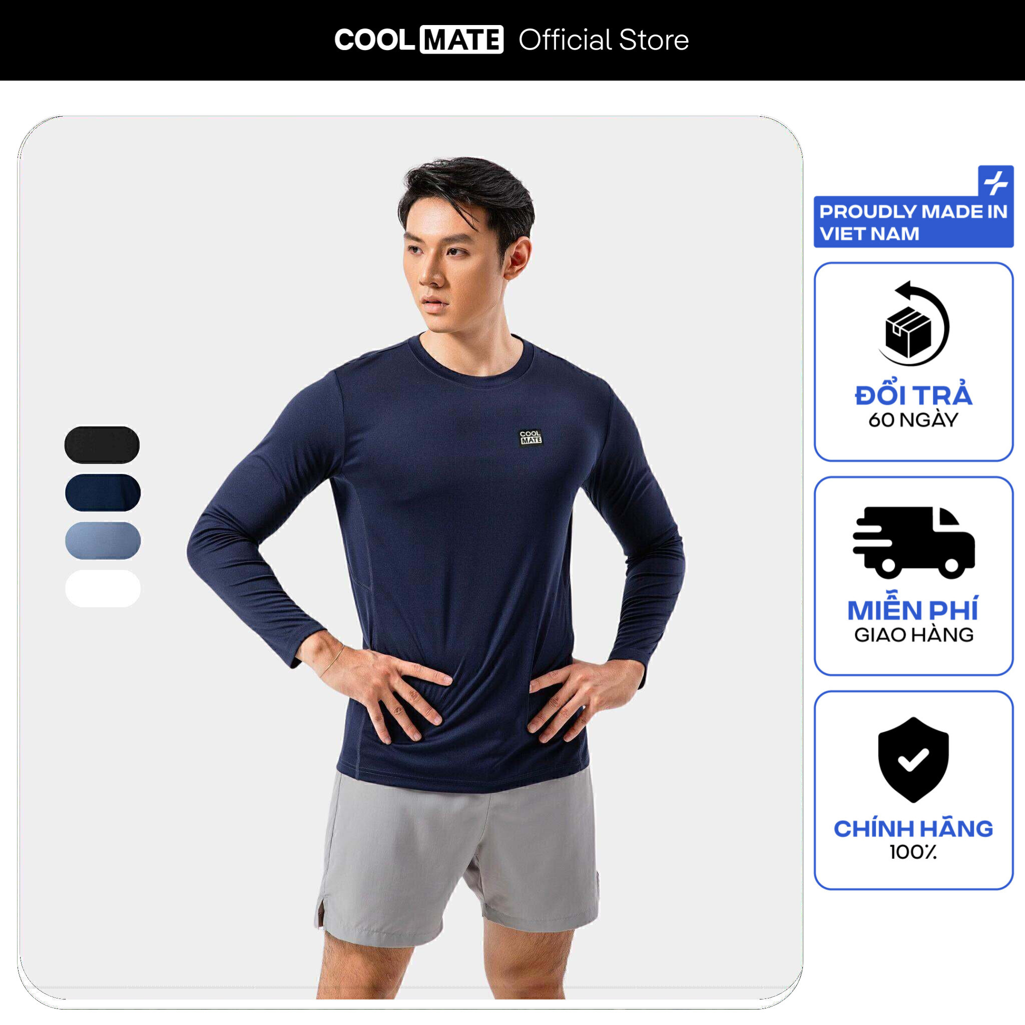 [DEAL HỜI]Áo thun thể thao nam Dài Tay form Slim Fit tập Gym, Pickleball co giãn thấm hút tốt, nhanh khô, thoáng khí Coolmate