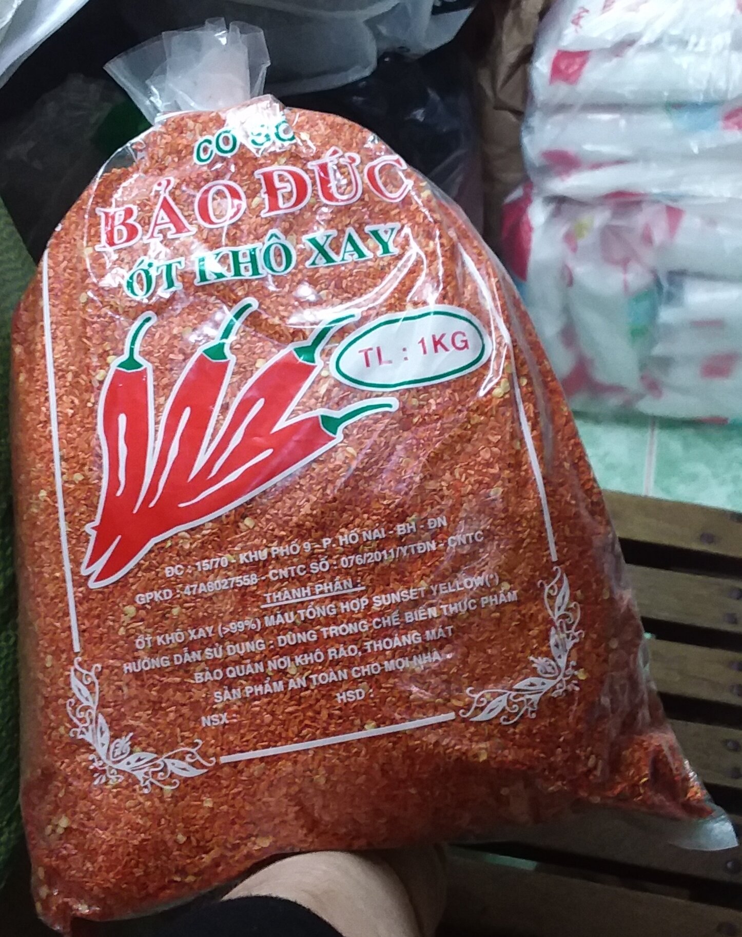 Ớt khô xay nướng gà không cay gói 1kg hiệu bảo đức