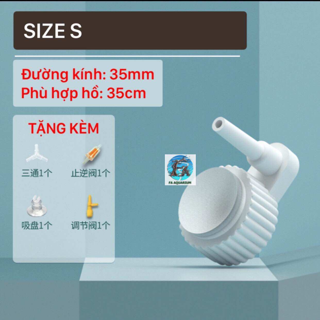 Dĩa sủi oxy siêu mịn Yee cho bể cá, thuỷ sinh