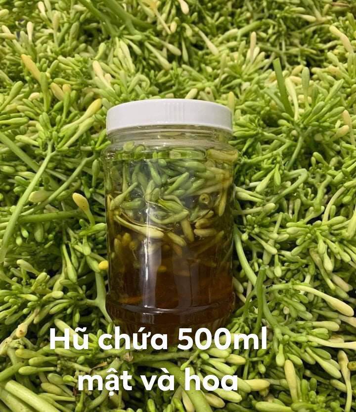 Hoa đu đủ đực tươi ngâm mật ong ( mật ong hoa cà phê Đaklak)