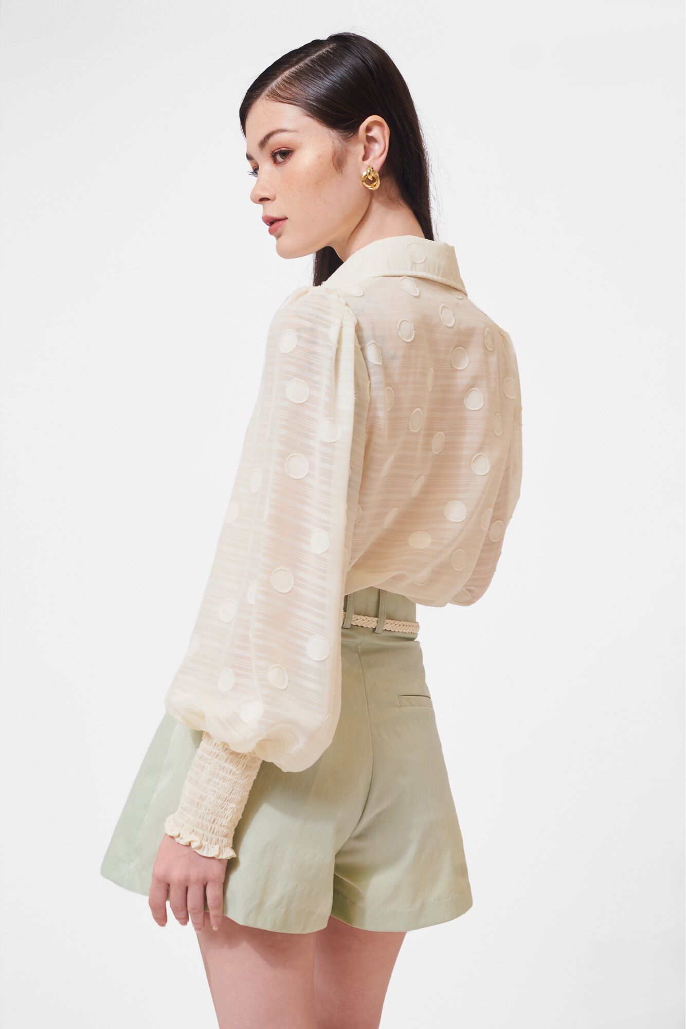 Camelia Dot Blouse - Áo Sơ Mi Tay Phồng