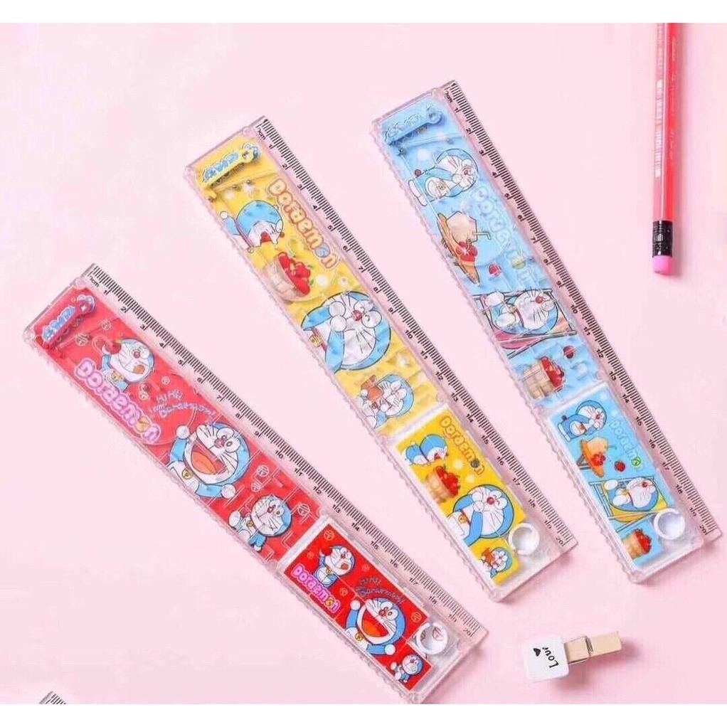 Thước kẻ kèm trò chơi xếp hình và bắn bi (dài 20cm)