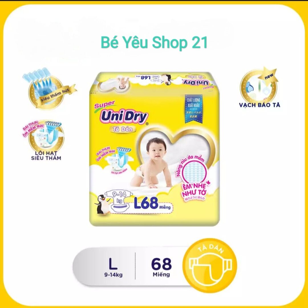 Tả dán unidry size l chính hãng 68 miếng