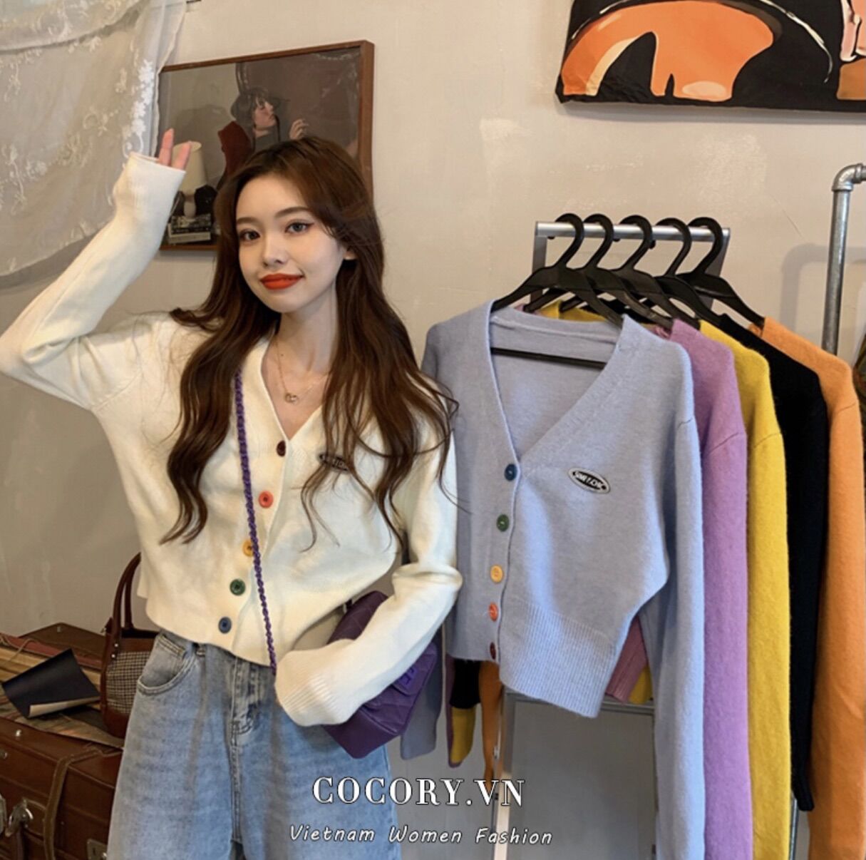 Áo cardigan len mỏng siêu xinh Quảng Châu
