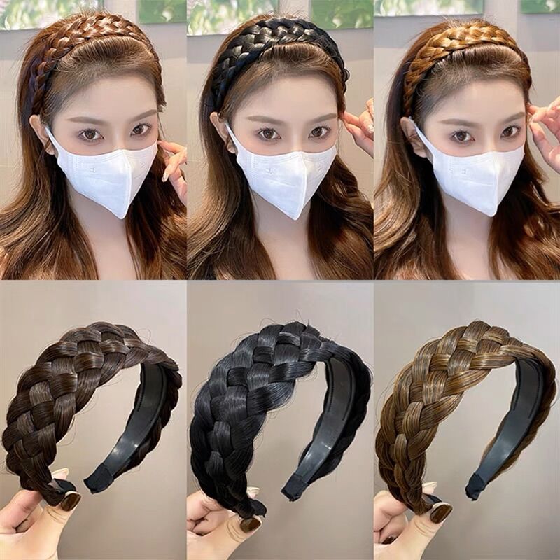 Bờm cài tóc bện tóc bản to cao cấp