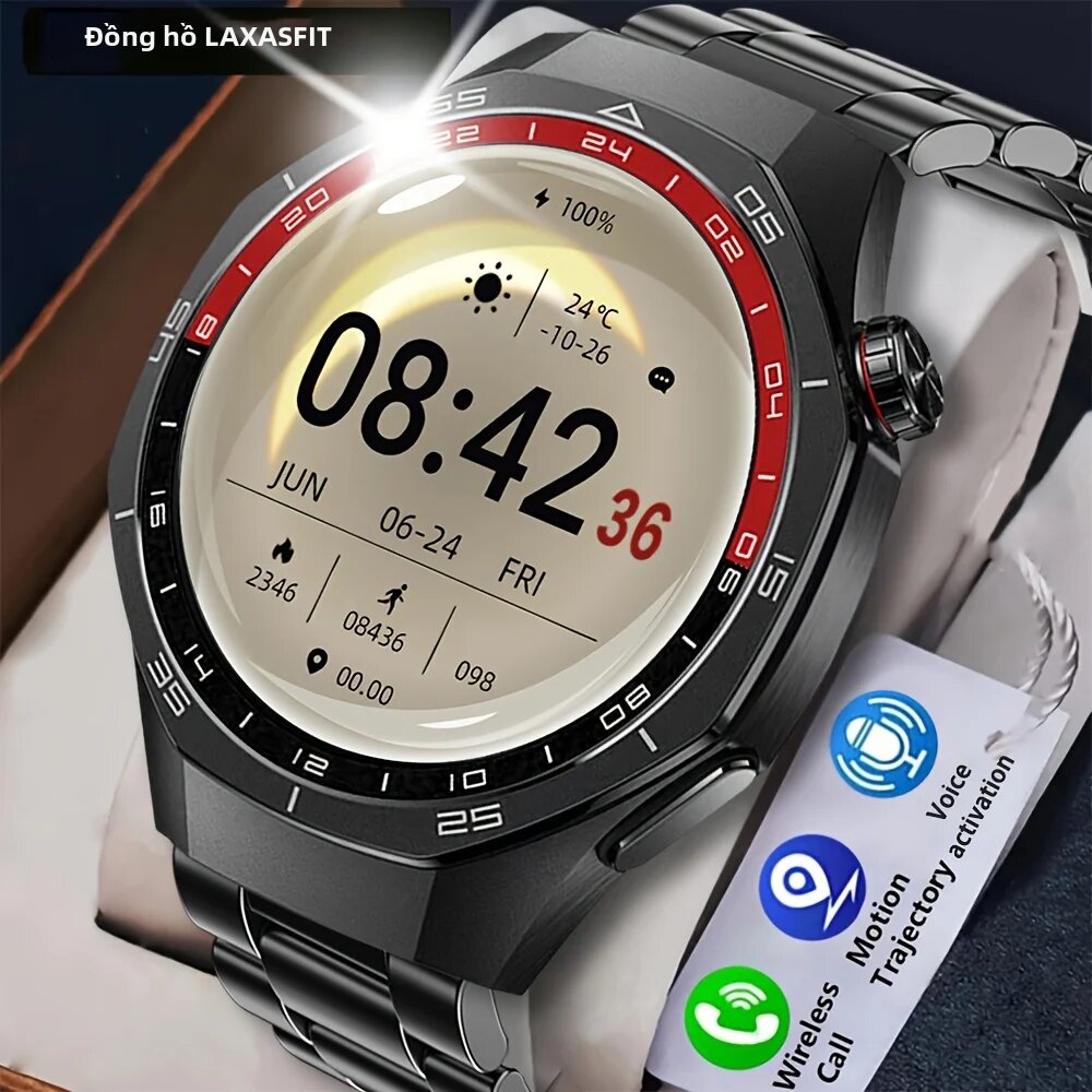 laxasfit | LAXASFIT Đồng Hồ Thông Minh 2026 Gọi Bluetooth Theo Dõi Sức Khỏe Phát Nhạc Theo Dõi Sức Khỏe Cho Nam Nữ Trên Cổ Tay Màn Hình Tròn