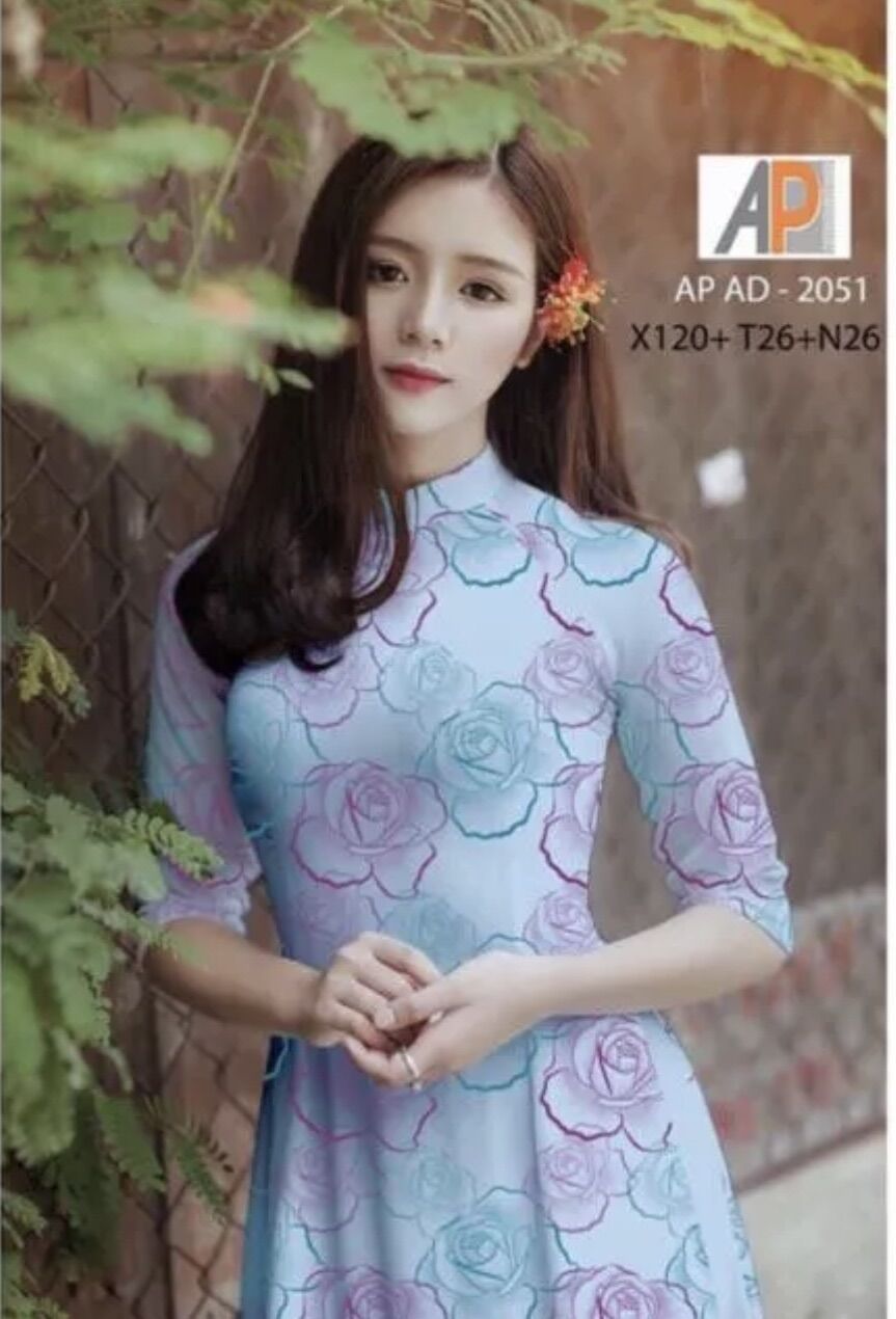 [HCM]Vải áo dài hoa hồng