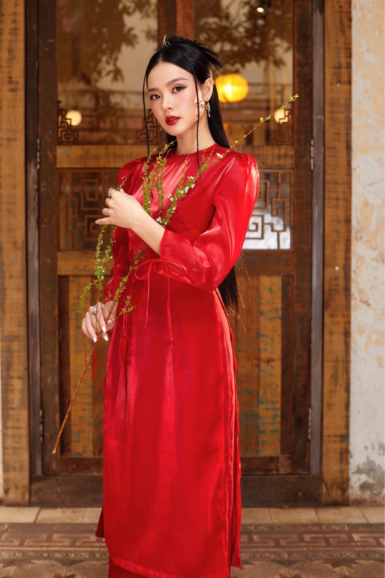 LALLA - Áo dài Diên Hy tay lỡ cổ tròn nữ( không kèm quần)