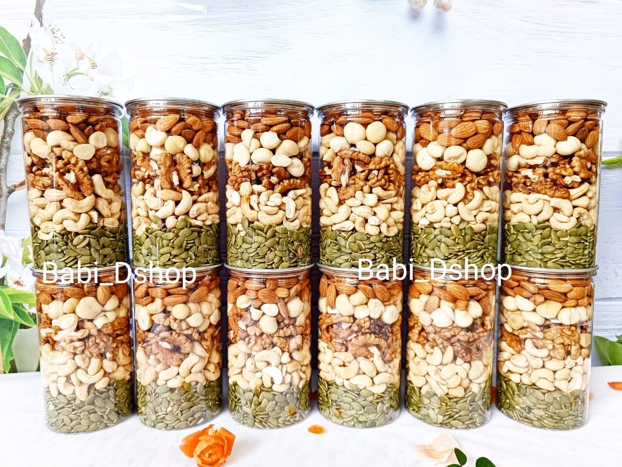 Mix 5 Hạt Dinh Dưỡng (Hạnh Nhân, Macca, Óc chó vàng, Điều, Bí)_Hộp 500g
