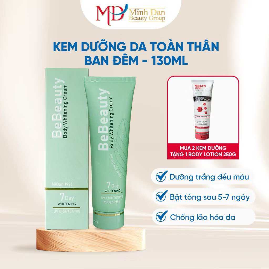 Kem dưỡng da toàn thân ban ngày Bebeauty Body Whitening Cream Day - 130ml - MinhĐanBeautyGroup [Mẫu 