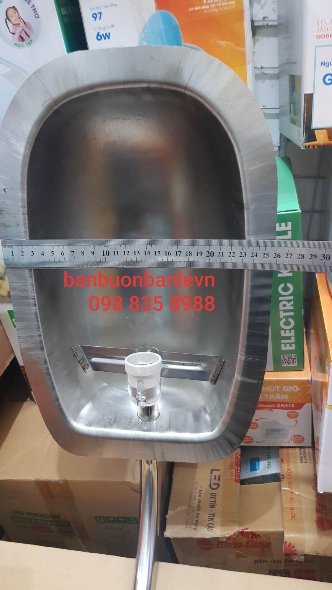 combo 8c chao đèn đường , ngõ xóm inox kèm đui E27 sứ chống cháy  loại