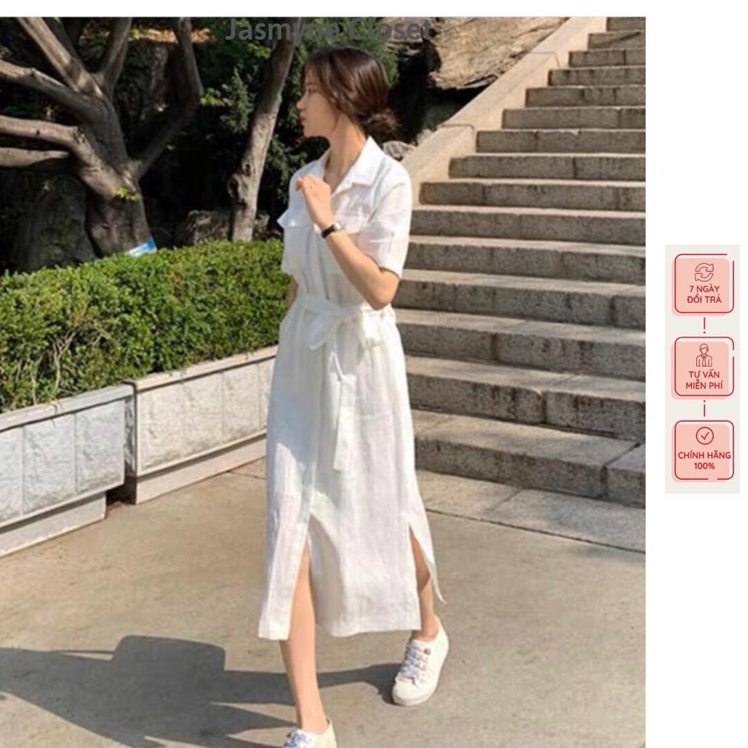 Váy polo dáng dài, đầm dáng dài đũi mát, đầm dài maxi cho nữ