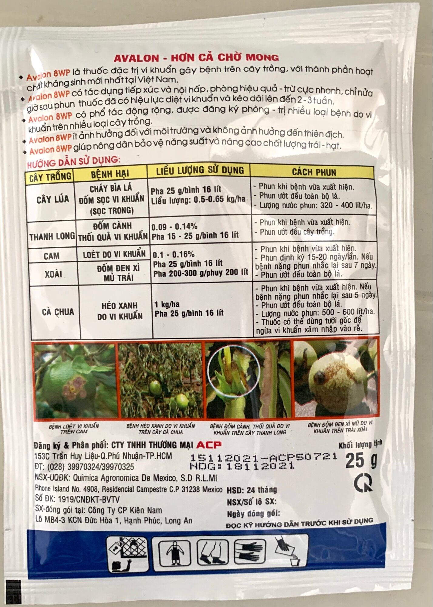 AVALON 8WP GÓI 25g - THU.ỐC TRỪ KHUẨN BỆNH CÂY TRỒNG