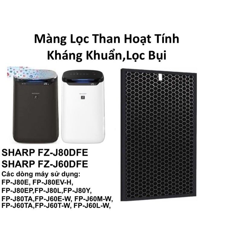 0 Fz-J80Dfe | Màng Lọc Than Hoạt Tính Máy Sharp Fp-J60E-W Và Fp-J80Ev-H
