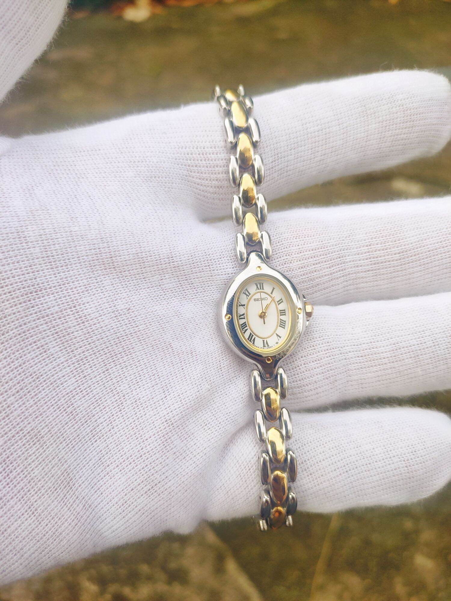 Đồng hồ lắc nữ seiko, size 18-21mm, mặt bầu dục cực đẹp, chất
